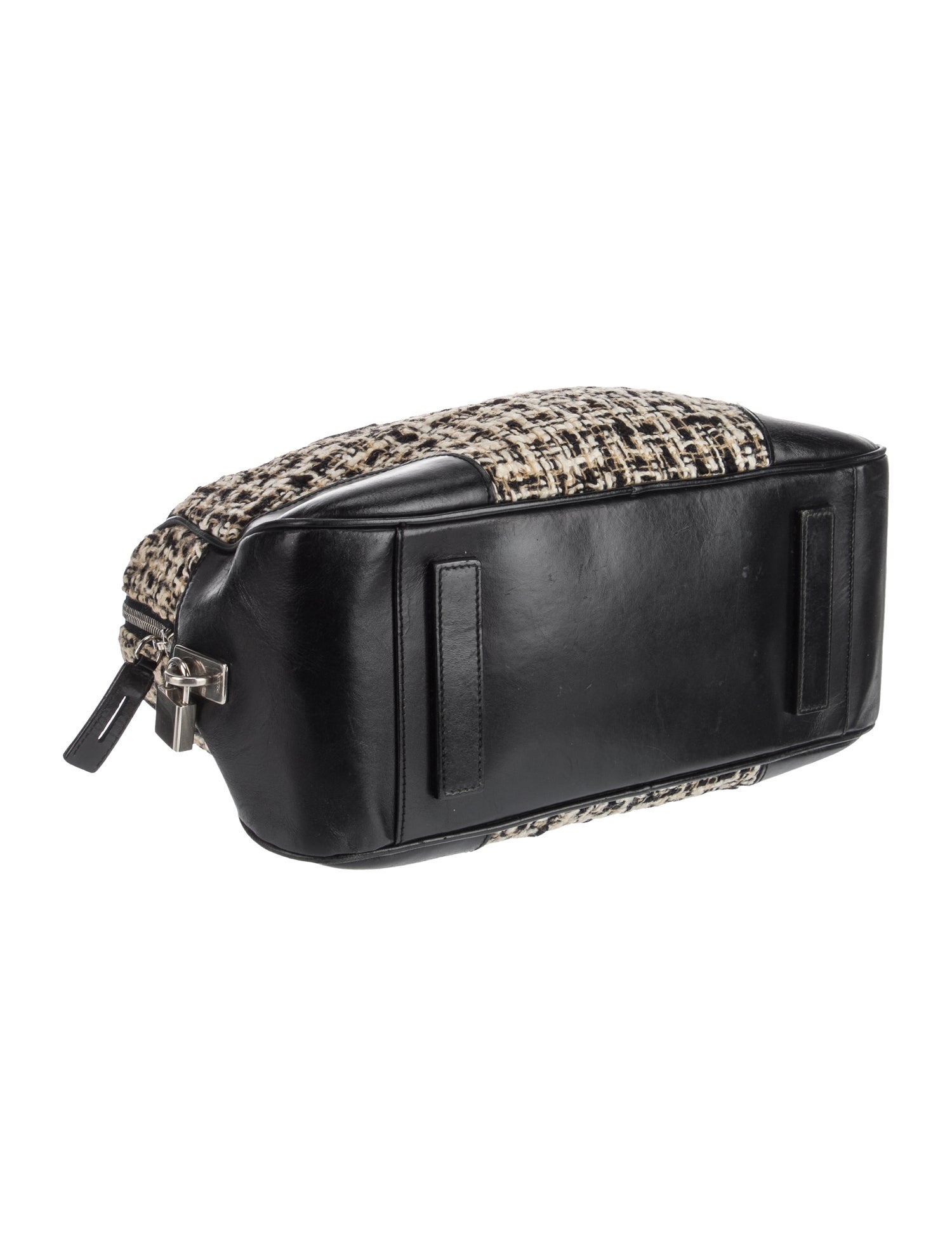 Prada Enameled Metal Triangle Tela Tweed